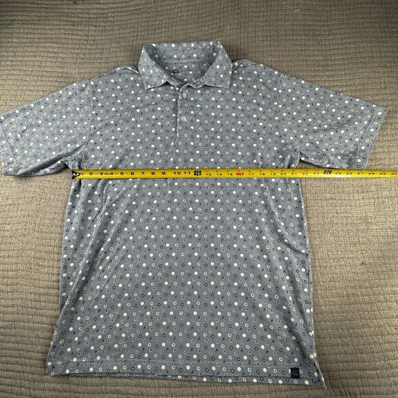 Onward Reserve Performance Polo Mens L Blue Pattern Geometric Golf Short Sleeve - Picture 3 of 8